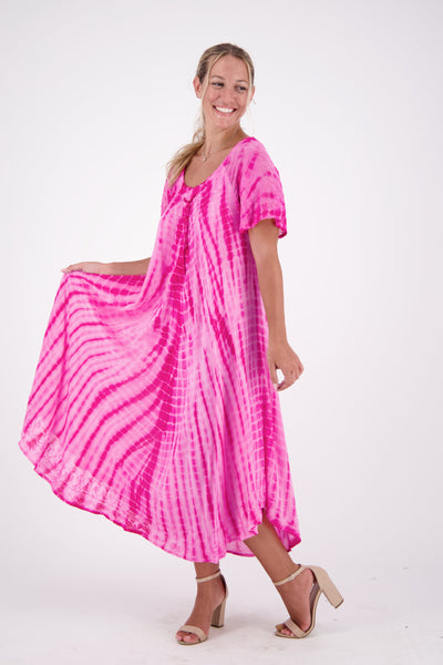 Cap Sleeve Tie Dye Dress 17601