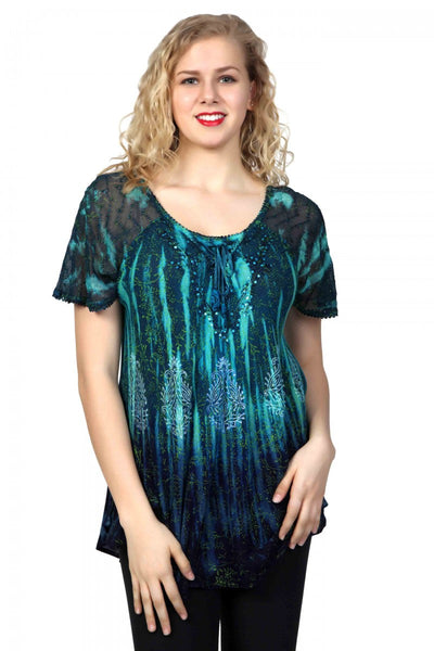 Floral Printed Tie Dye Blouse 17875