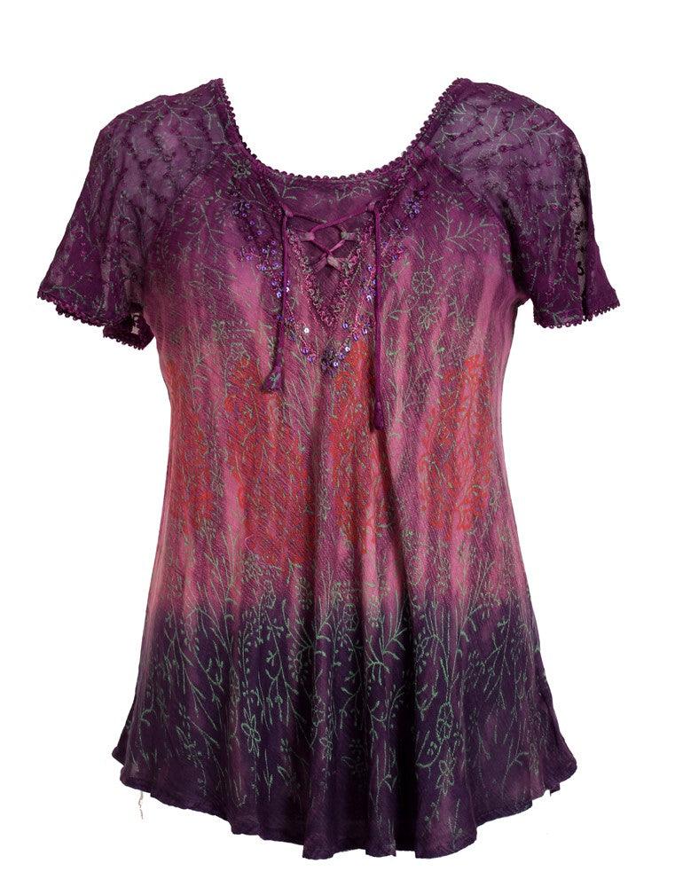 Floral Printed Tie Dye Blouse 17875