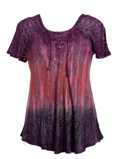 Floral Printed Tie Dye Blouse 17875