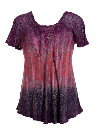 Floral Printed Tie Dye Blouse 17875