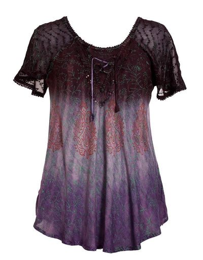 Floral Printed Tie Dye Blouse 17875