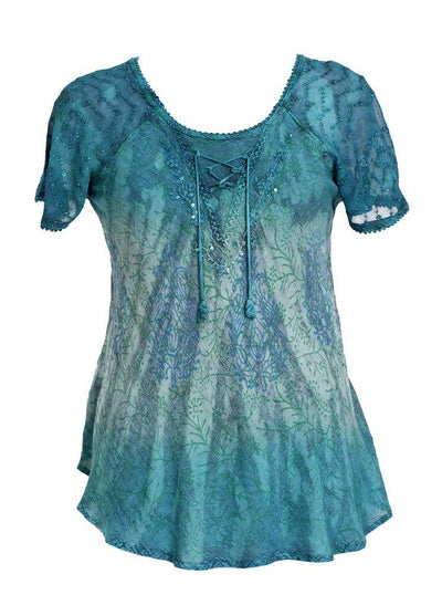 Floral Printed Tie Dye Blouse 17875