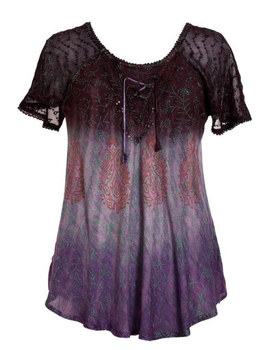 Floral Printed Tie Dye Blouse 17875