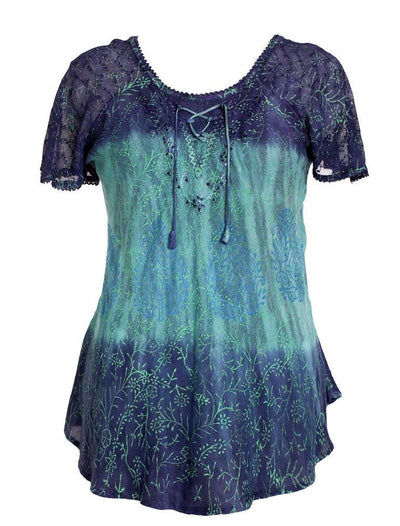Floral Printed Tie Dye Blouse 17875