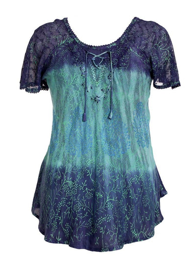 Floral Printed Tie Dye Blouse 17875