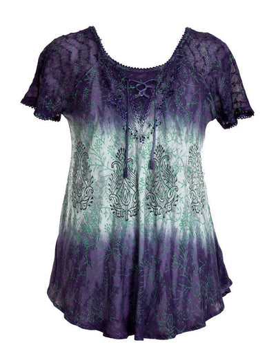 Floral Printed Tie Dye Blouse 17875