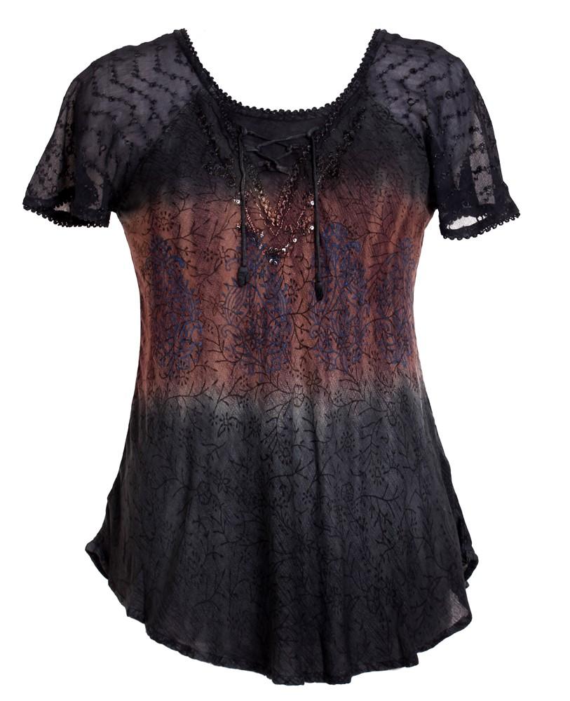 Floral Printed Tie Dye Blouse 17875