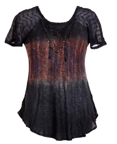 Floral Printed Tie Dye Blouse 17875
