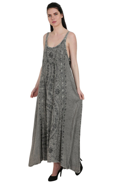 Scooped Neck Acid Wash Dress (S/M-1X/2X) 4 Colors ADL20321