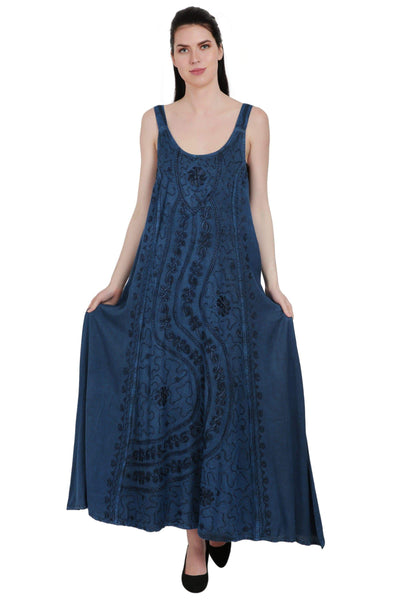 Scooped Neck Acid Wash Dress (S/M-1X/2X) 4 Colors ADL20321 - Advance Apparels Inc