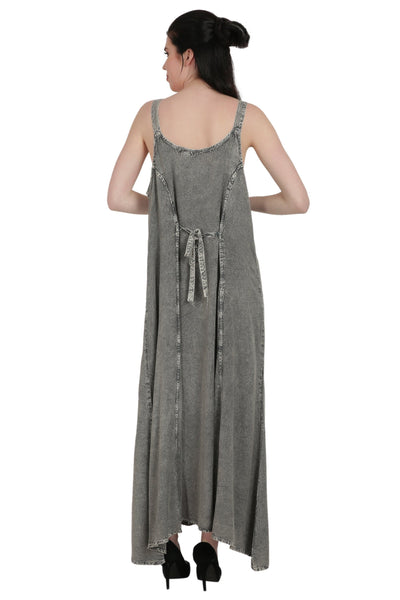 Scooped Neck Acid Wash Dress (S/M-1X/2X) 4 Colors ADL20321