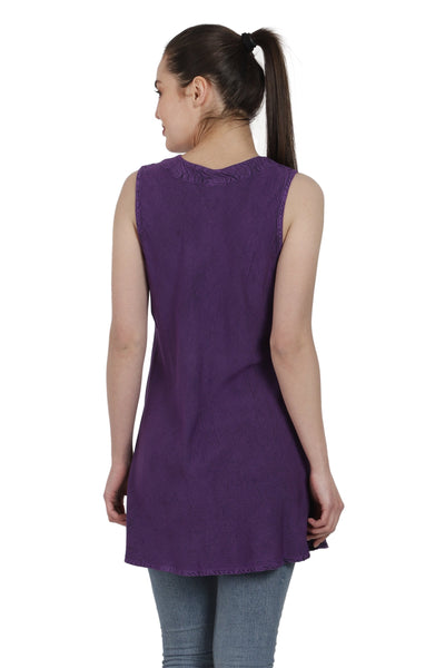 Sleeveless Renaissance Blouse Acid Wash AT-2091 - Advance Apparels Inc