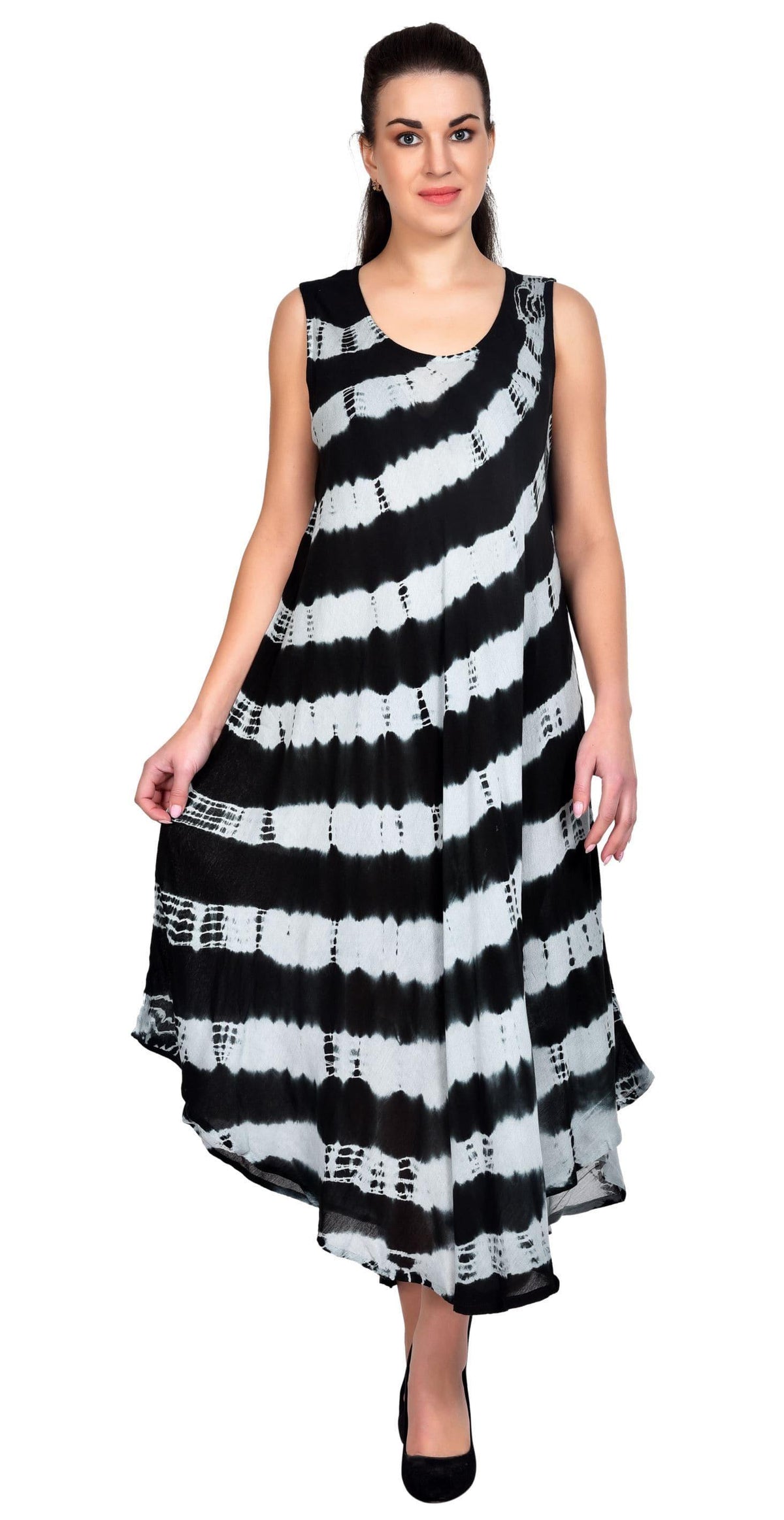 Wavy Striped Tie Dye Dress 19253