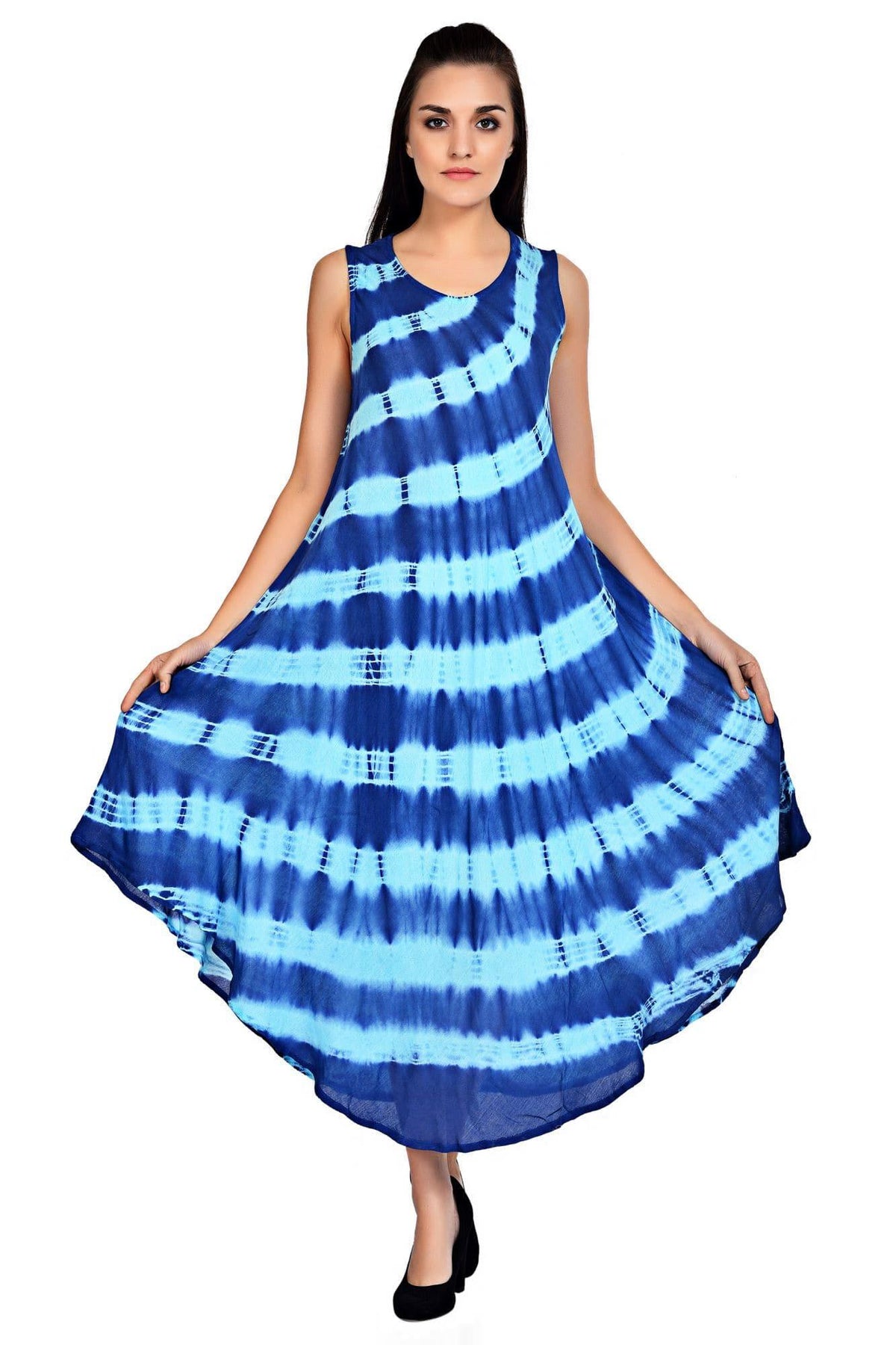 Wavy Striped Tie Dye Dress 19253