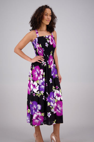 Floral Print Smock Dress One Size Fits Most TH2024