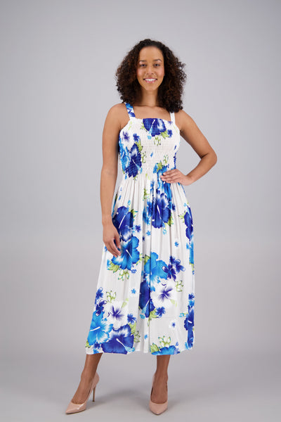 Floral Print Smock Dress One Size Fits Most TH2024