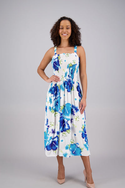 Floral Print Smock Dress One Size Fits Most TH2024
