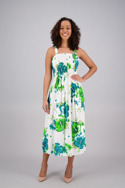 Floral Print Smock Dress One Size Fits Most TH2024