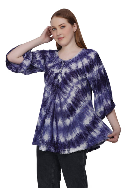 3/4 Sleeve Tie Dye Blouse T-3214LS