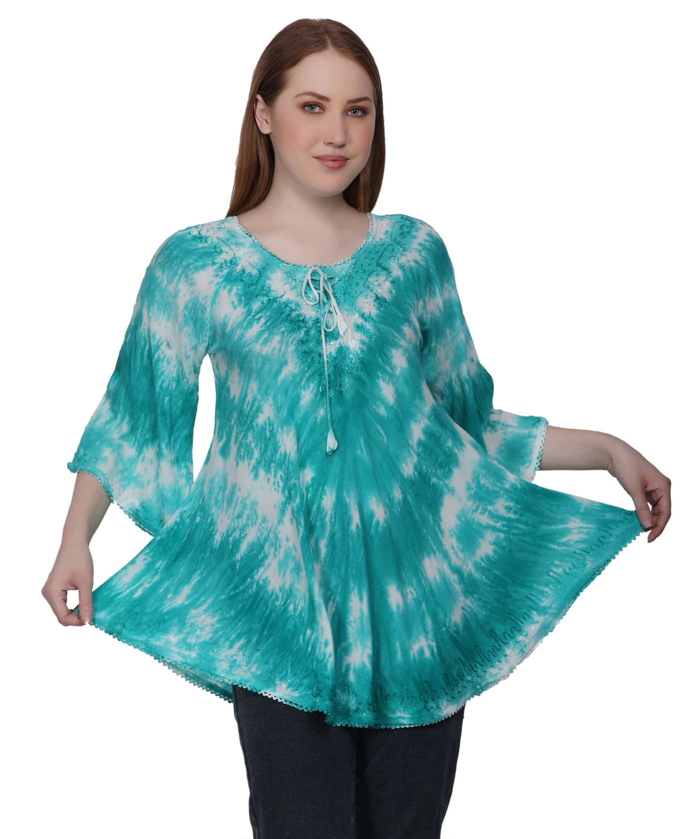 3/4 Sleeve Tie Dye Blouse T-3214LS