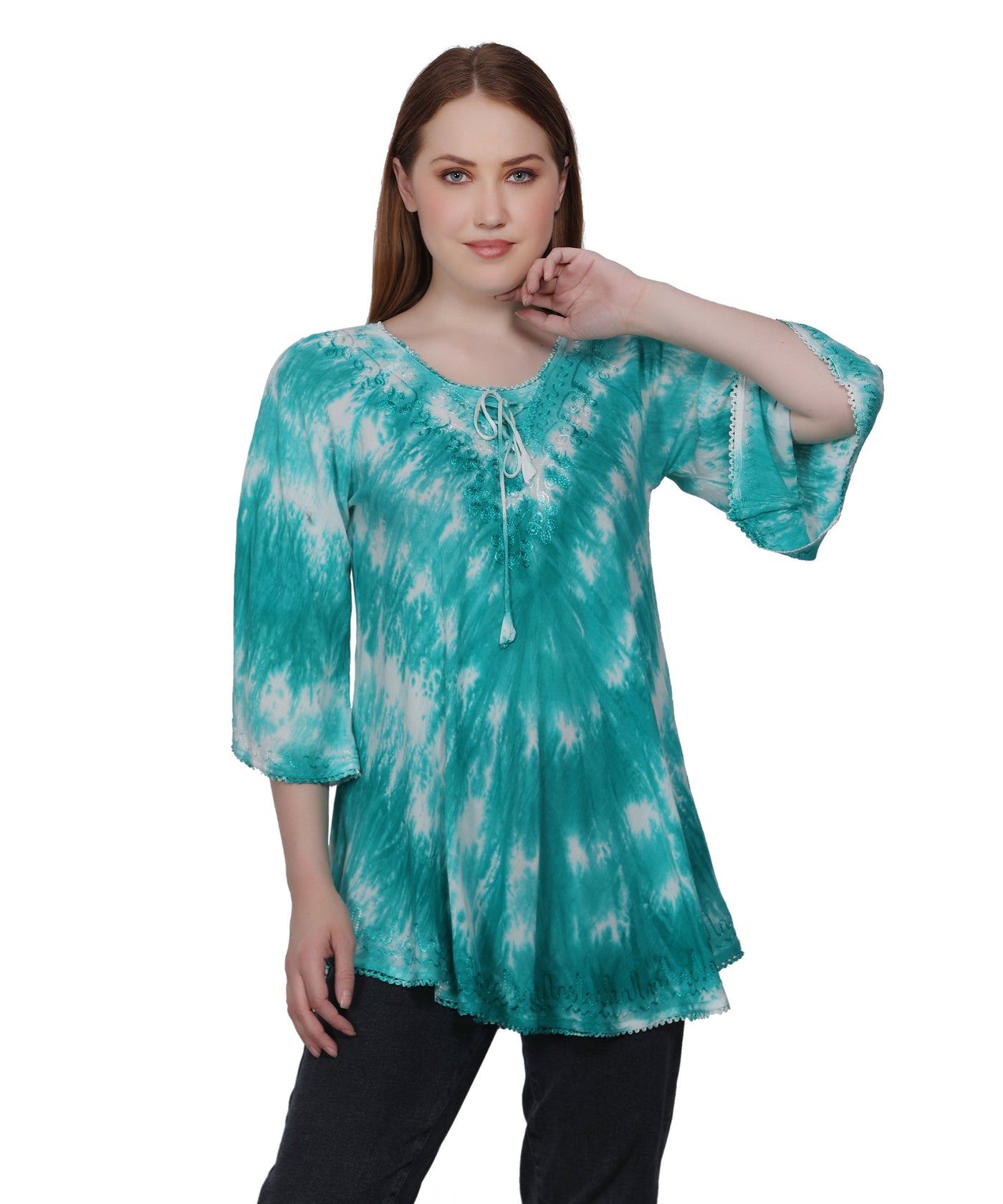 3/4 Sleeve Tie Dye Blouse T-3214LS