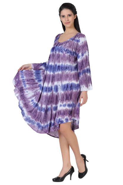 3/4 Sleeve Tie Dye Dress 462198LSLV