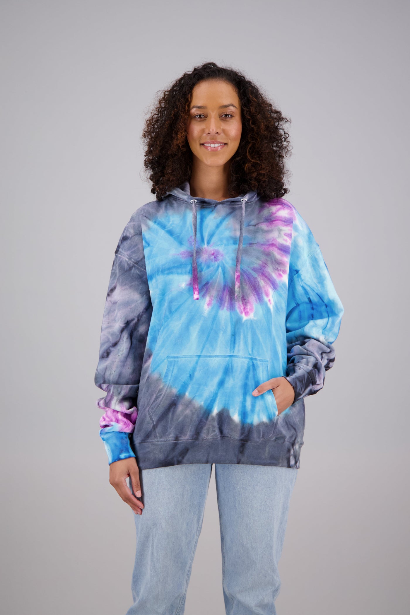 Adult's Tie-Dye Pullover Hoodie (2-XL) Cotton/Polyester Blend 9658