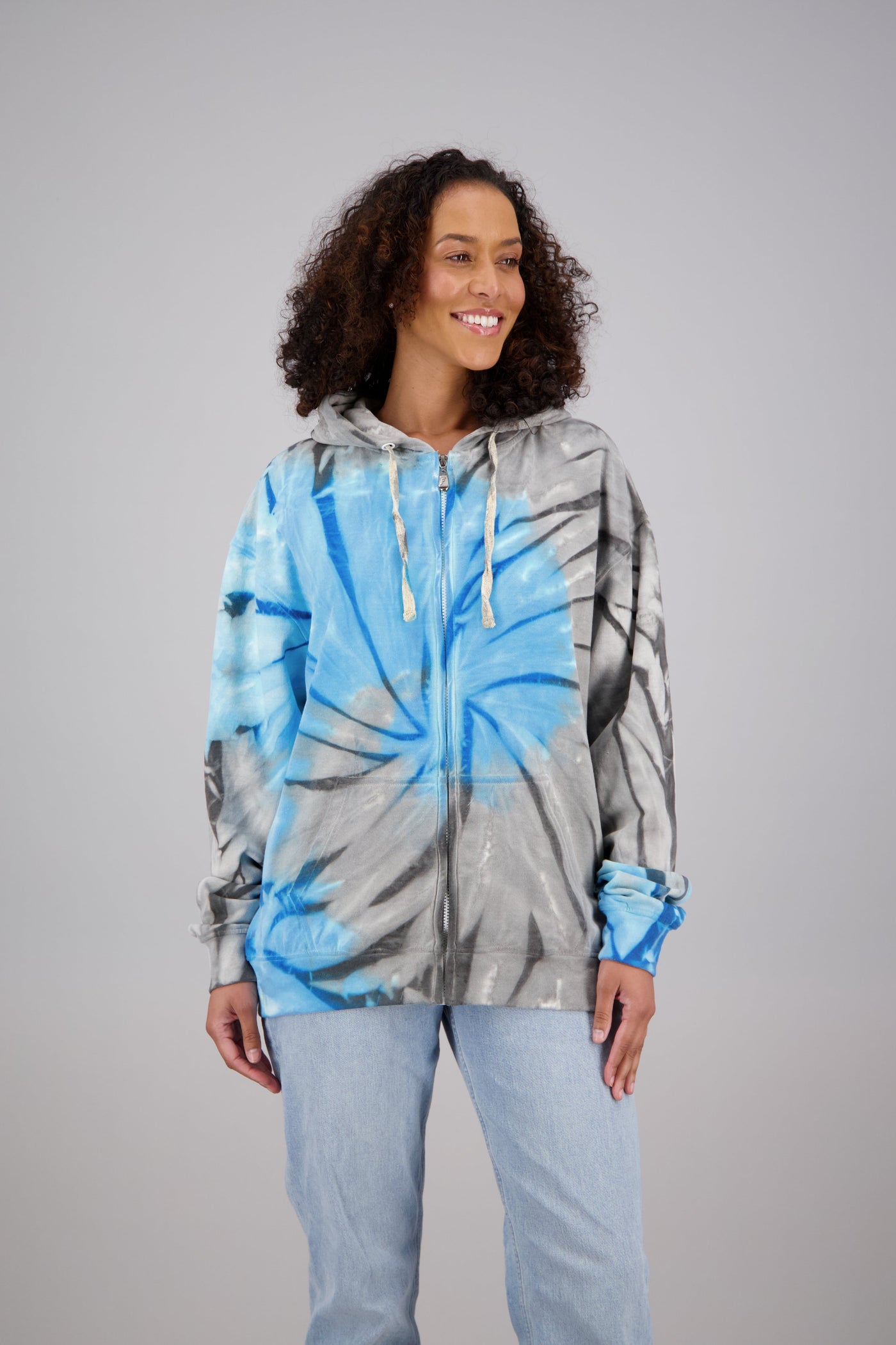 Adult's Tie-Dye Zip-Up Hoodie (2-XL) Cotton/Polyester Blend 9655