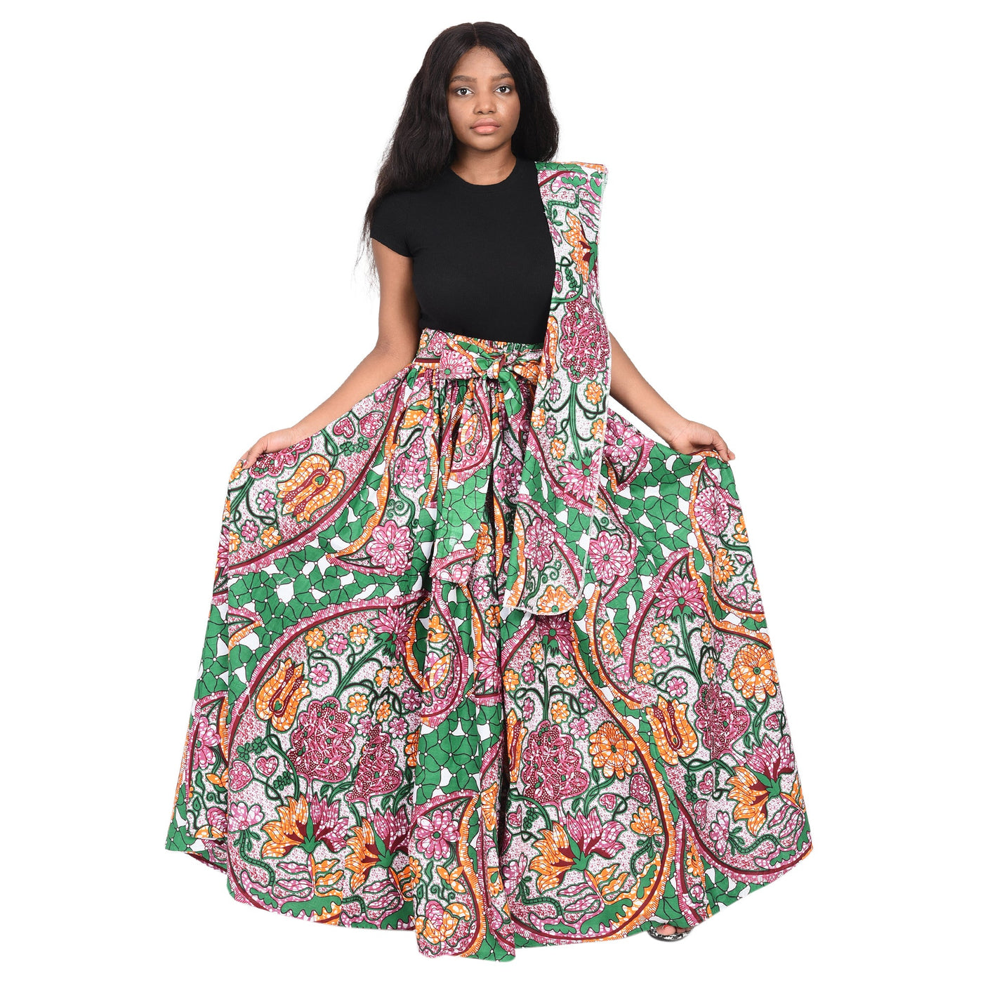 African Wax Print Maxi Skirt 16317-70