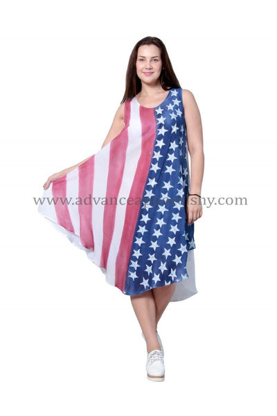 American Flag Inspired Dress 81531 - Advance Apparels Inc