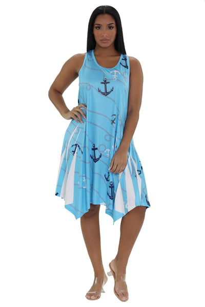 Anchor Print Beach Dress 21236