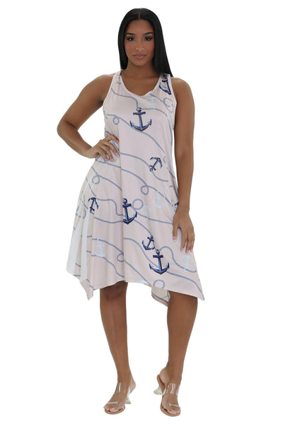 Anchor Print Beach Dress 21236