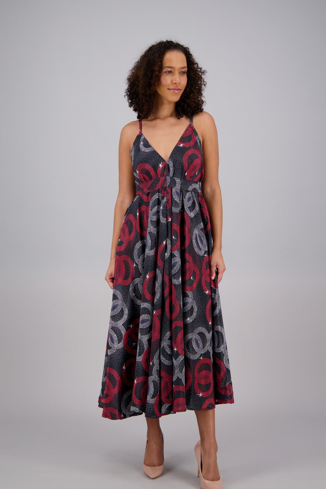 Ankara Print Silk Maxi Dress AB16067