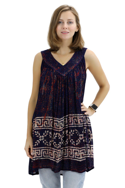 Batik Border Print V-Neck Tank Top 92