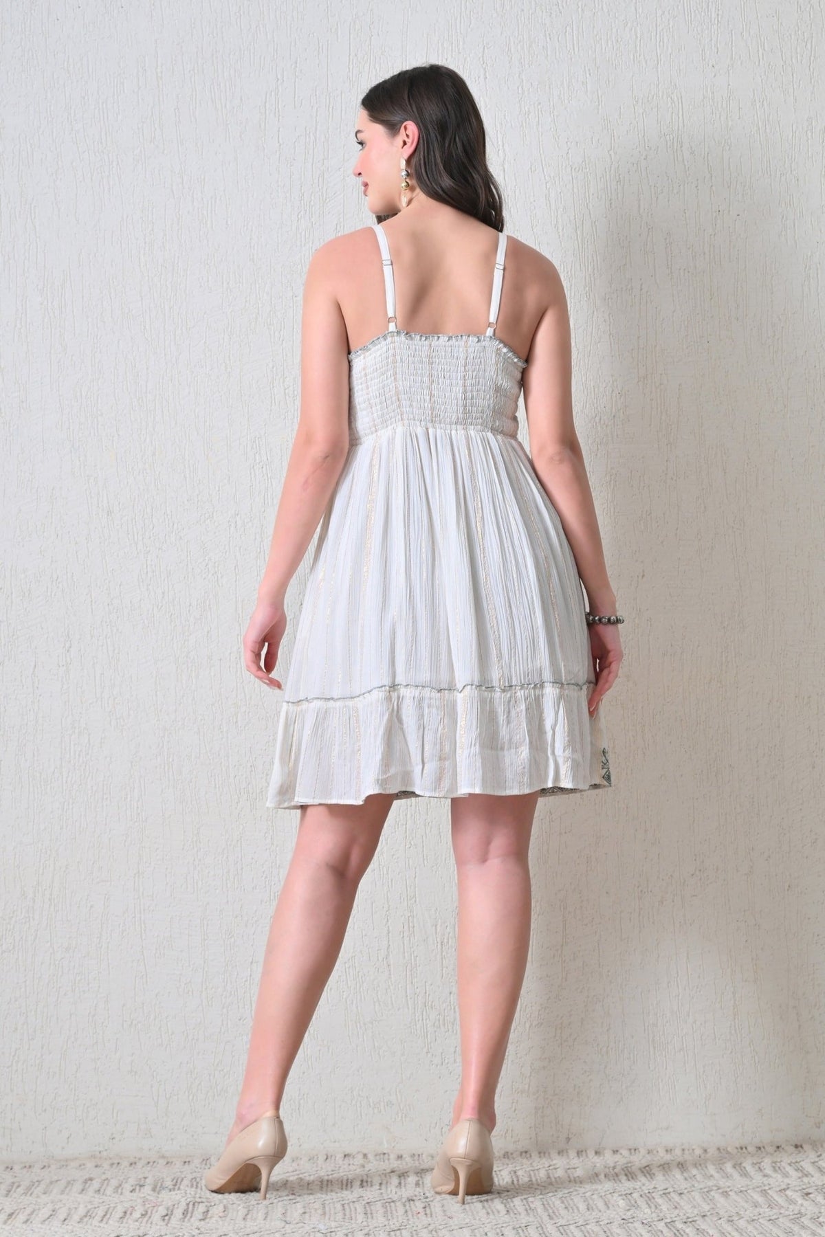 26451 Bohemian Embroidered Tassel Sundress - Advance Apparels Inc