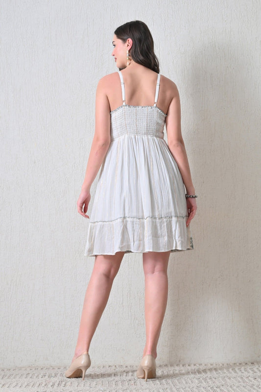 26451 Bohemian Embroidered Tassel Sundress - Advance Apparels Inc