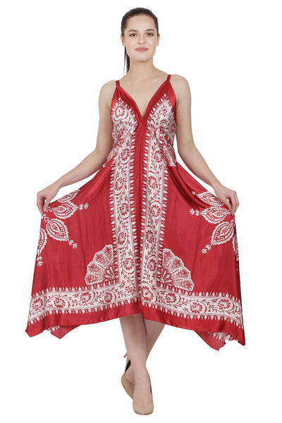 Batik Paisley Print Dress Elastic Back One Size Fits Most S-923