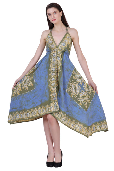 Batik Scarf Dress Elastic Back 1458