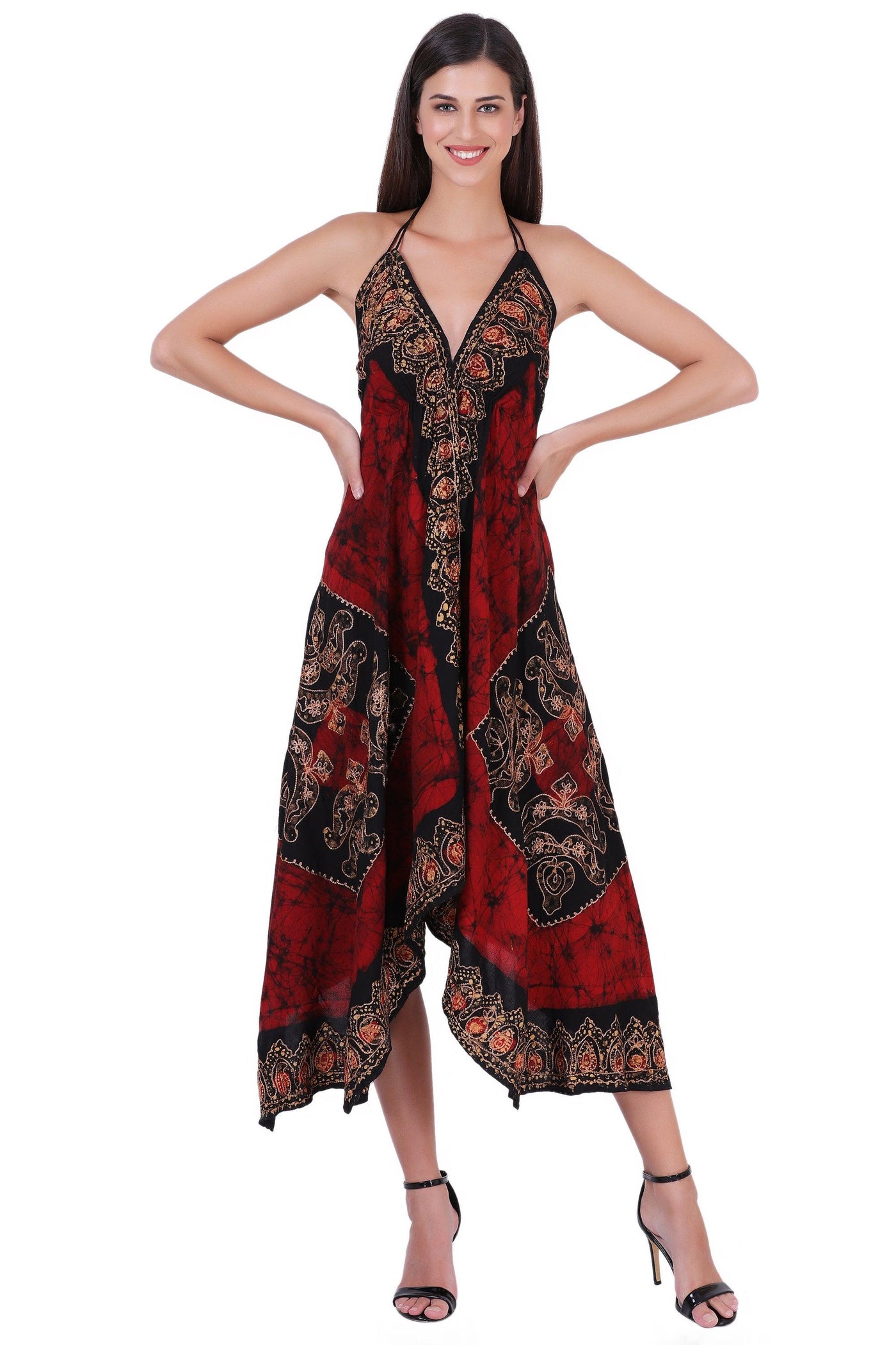 Batik Scarf Dress Elastic Back 1458