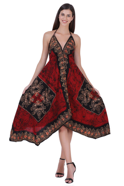 Batik Scarf Dress Elastic Back 1458