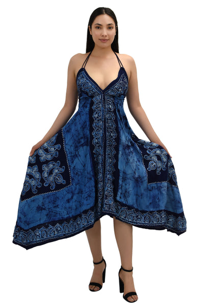 Batik Scarf Dress Elastic Back 1458