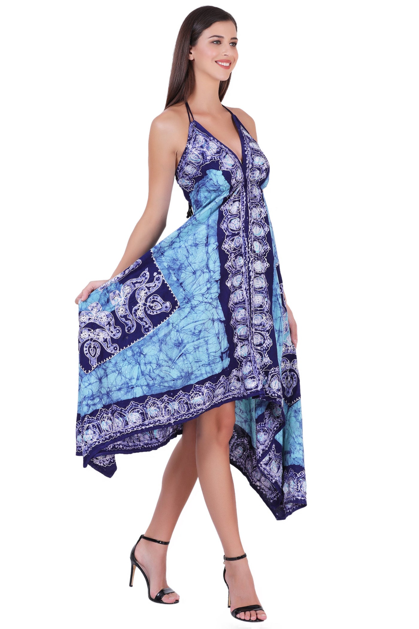 Batik Scarf Dress Elastic Back 1458