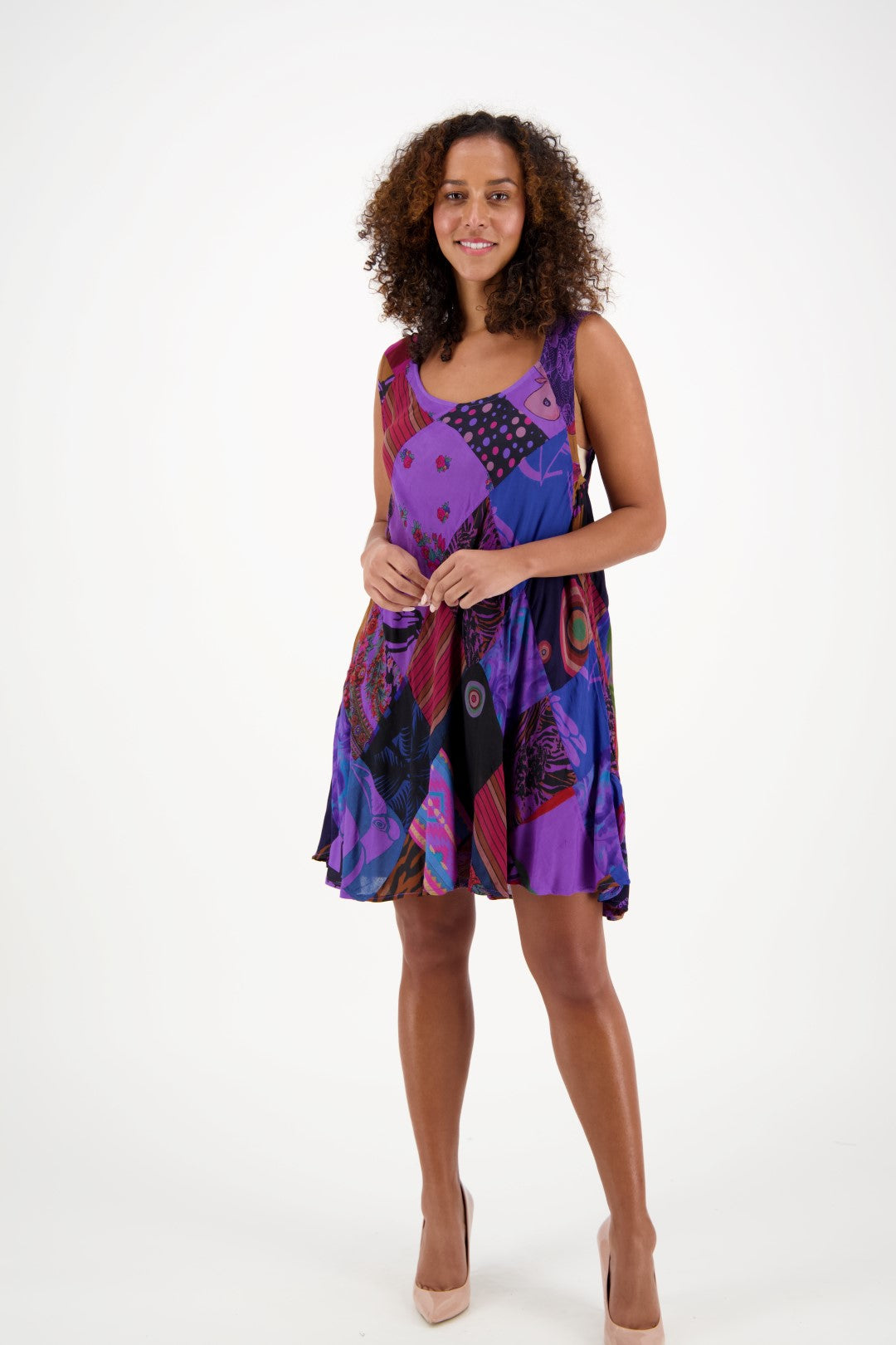 Bohemian Patchwork Umbrella Dress PAT-3268