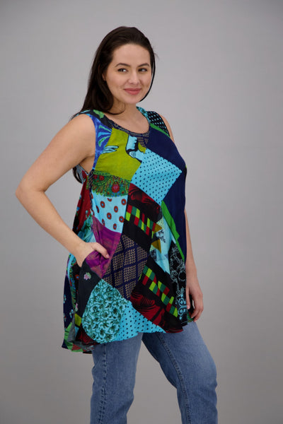 Bohemian Patchwork Umbrella Dress PAT-3268
