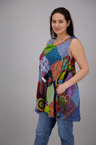 Bohemian Patchwork Umbrella Dress PAT-3268