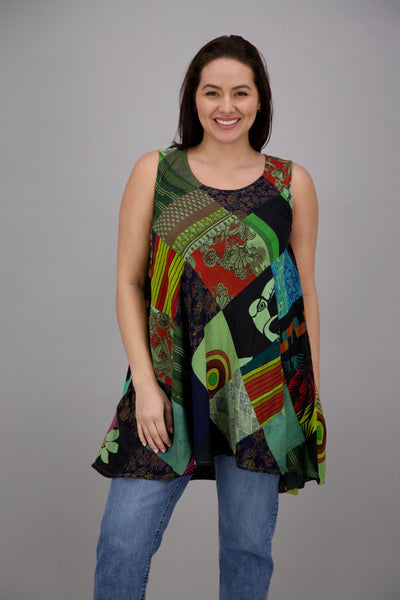 Bohemian Patchwork Umbrella Dress PAT-3268