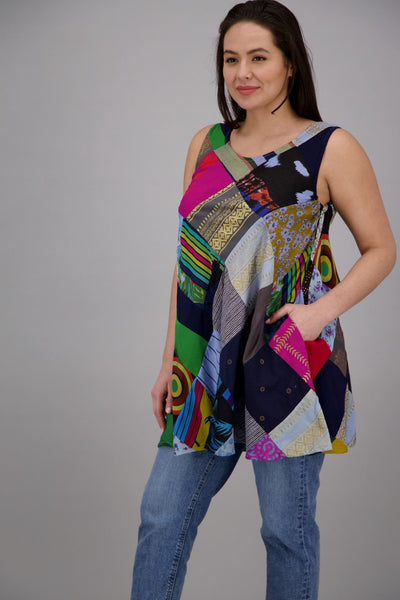 Bohemian Patchwork Umbrella Dress PAT-3268