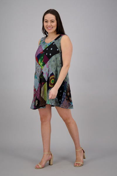Bohemian Patchwork Umbrella Dress PAT-3268