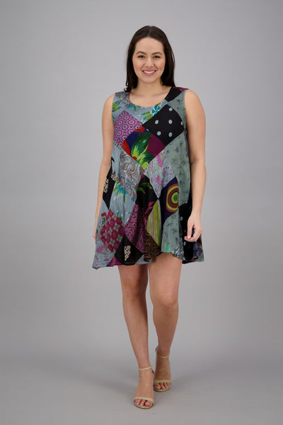 Bohemian Patchwork Umbrella Dress PAT-3268